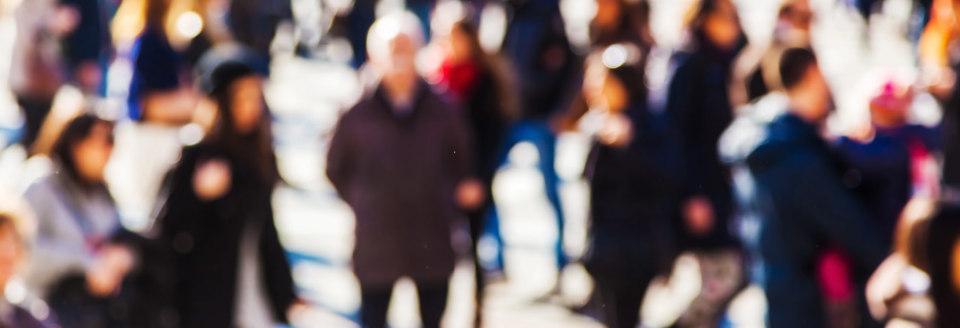 crowd walking Portland